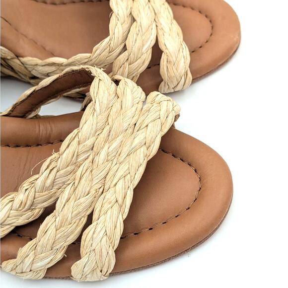 André Assous Milena Wedge Sandal Women's Open Toe Natural/Brown Size US8 EU38 - Picture 10 of 10